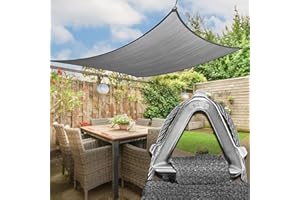 Royal Shade Heavy Duty 20' x 24' Grey Sun Shade Rectangle Pro Ring Shade Sail, 260 GSM Commercial Grade UPF50 Sunshade, Reinforced Corners & Edges -5Years Warranty (We Make Custom Size)