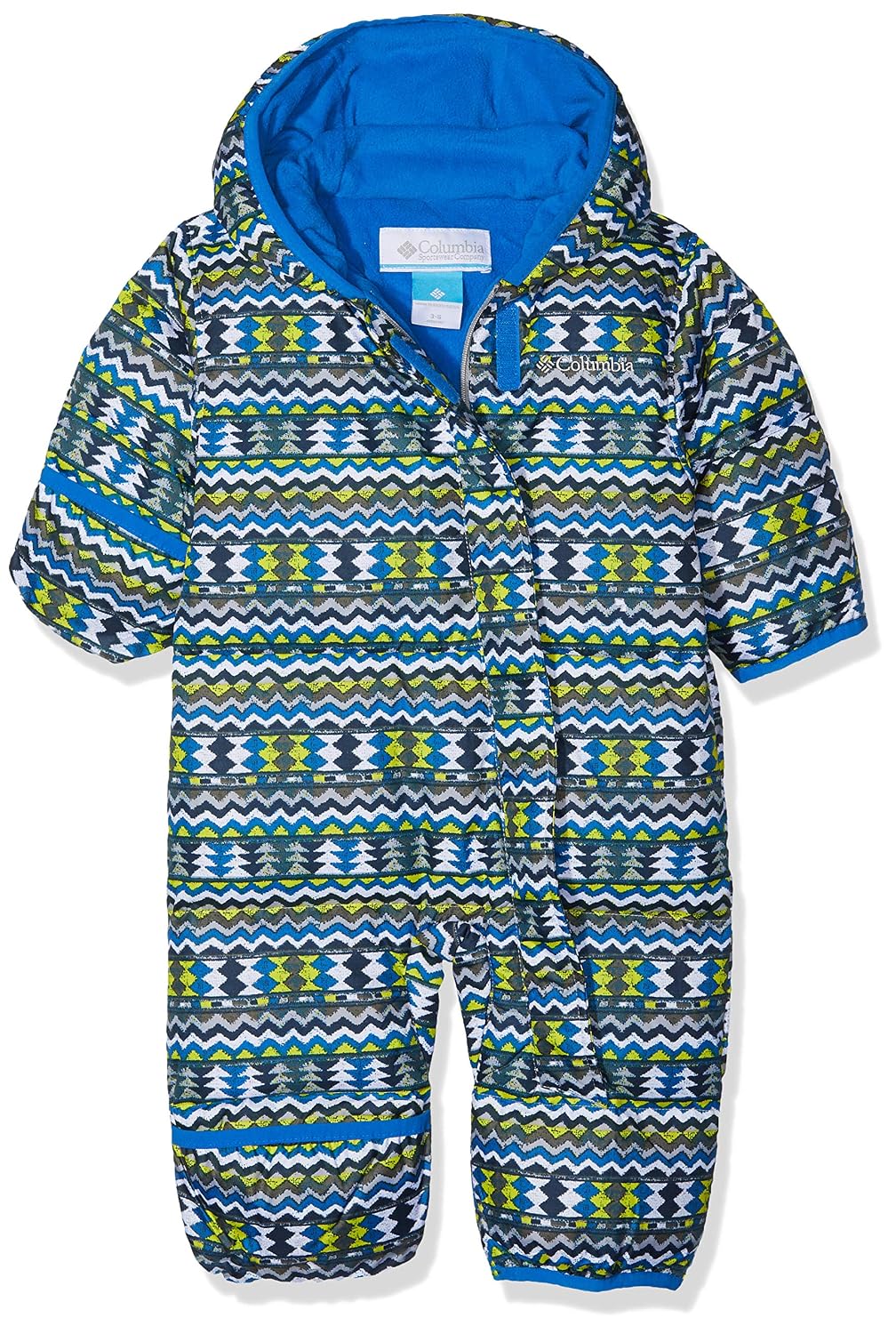 Prima infanzia 3/6 Mesi Tuta da Neonato Unisex-Bimbi 0-24 Columbia Snuggly  Bunny Bunting Nero Cool Grey Zigzag/Super Blue urban-earth.co.uk