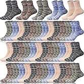 Handepo 80 Pairs Winter Warm Socks Bulk Wool Thermal Knitted Vintage Socks for Women Men Homeless Care Package Supply Unisex
