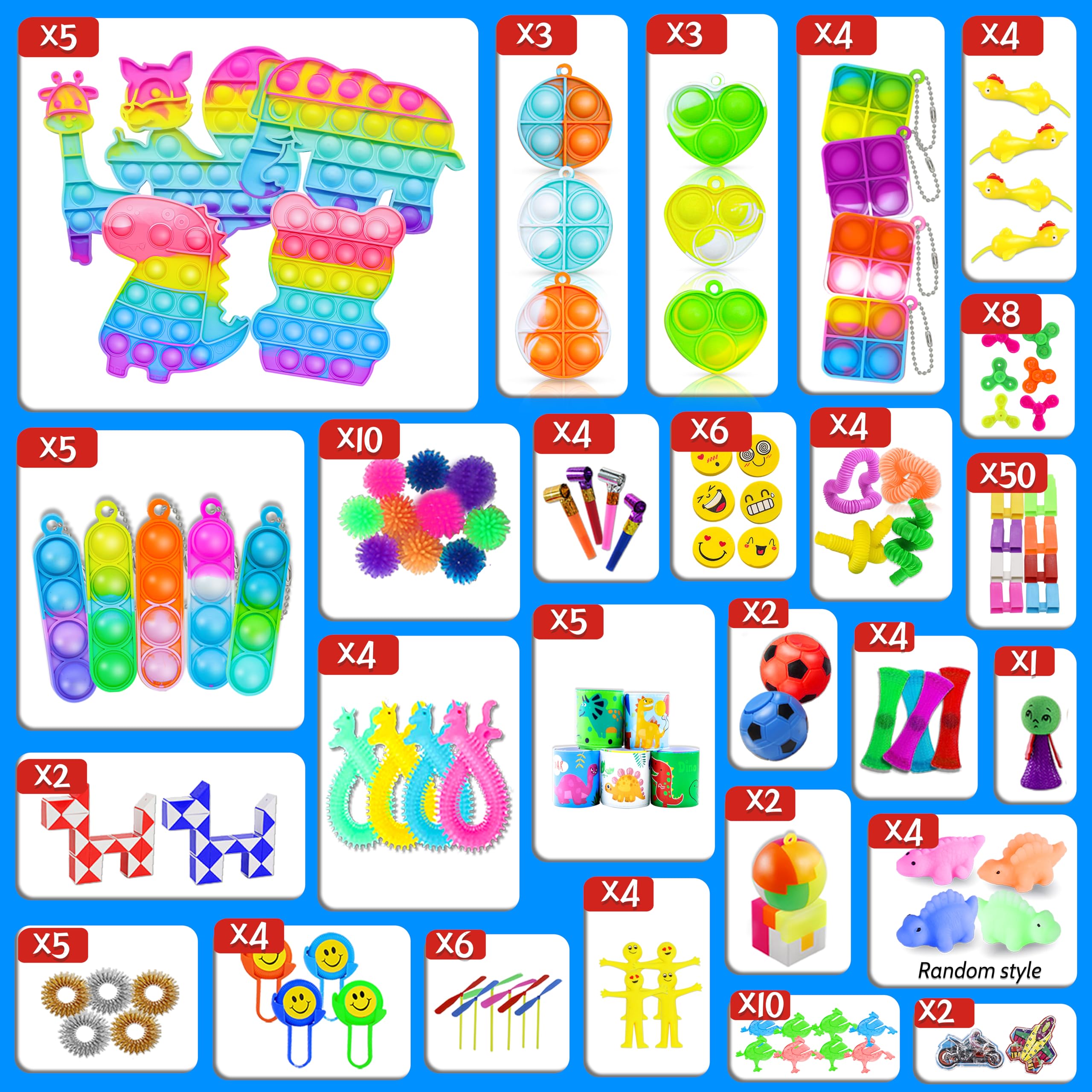 1000pcs Party Favors Goodie Bags for Kids, Fidget Toys Pack, Stocking Pinata Stuffers, Birthday Gifts, Classroom Prize, Treasure Box, Carnival Prizes, Easter Eggs Fillers