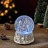 LOVE FOR YOU Gift Wrapped Christmas White Village House Winter Wonderland Lighted Snow Globe Music Box Snowman House Village Festival Xmas Indoor Home Decoration Ornament Holiday Party Gifts