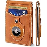 SERMAN BRANDS RFID Blocking Wallet Slim Bifold - Genuine Leather Minimalist Front Pocket Wallets for Men with Money Clip Gift