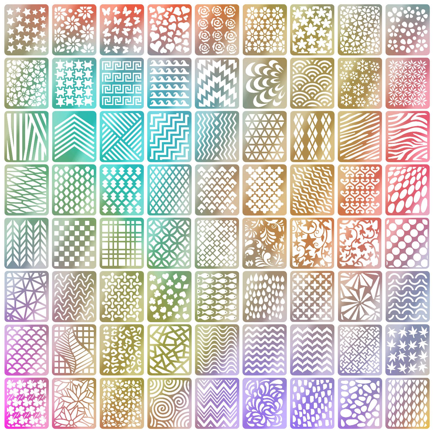 Mudder 72 Designs 144 Pieces Nail Vinyls Stencils Nails Stickers Set, 24 Sheets Cute Easy Nail Art Decal Stickers Stencils