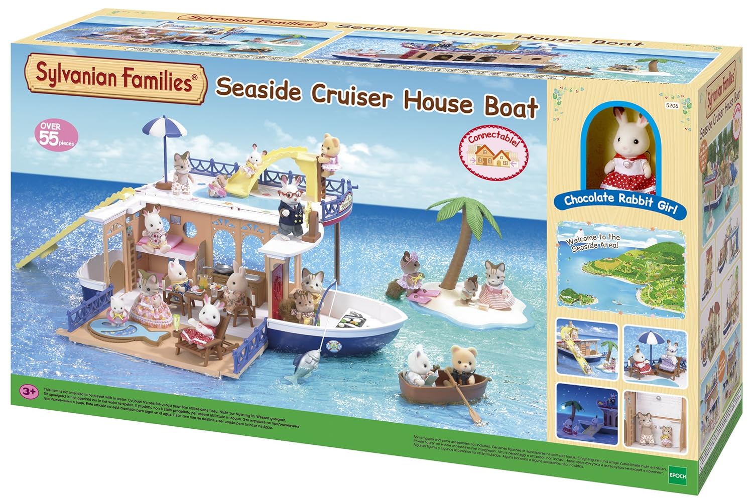 sylvanian families seaside cruiser houseboat value set