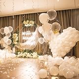 ASIYUHY White Balloons Arch Garland Kit 102Pcs Matte 5/10/12/18 Inch view 9