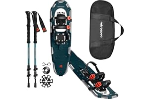 Retrospec Drifter 25/30 Inch Snowshoes & Trekking Poles Bundle for Men & Women, Durable All Terrain with Fully Adjustable Bin