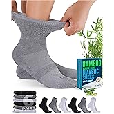 Doctor's Select Bamboo Viscose Diabetic Socks for Women & Men - 6 Pairs, Viscose Bamboo Socks Woman, Non Binding, Wide Top