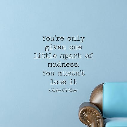 N A Robin Williams You Re Only Given Autocollant Mural Avec Citation Pour Maison Salon Bureau Decoration 45 X 45 Cm Amazon Fr Cuisine Maison