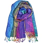 KMystic Colorful Rave Paisley and Flower Pashmina Scarf Shawl Wrap