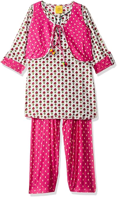 Girl's Cotton Salwar Suit (ILW19I56015H_Fuschia_11-12yrs)