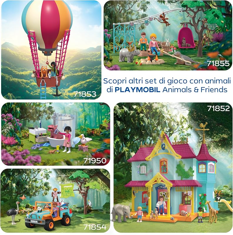 | Animals & Friends | Zoo Visita agli animali artici | Pinguini e foche con giostra per mangiare | giocattolo per bambini dai 4 anni in su | 72073