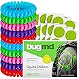 BugMD Mosquito Repellent Bundle: 78 Safe & Effective Squito Stickers and 10 DEET-Free Citronella Bracelets for Kids & Adults - Perfect for Camping, Beach, Hiking & Outdoor Adventures