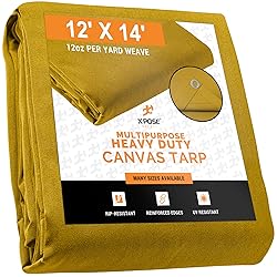 Xpose Safety Canvas Tarp - Tan 12' x 14' Duck