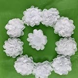 10PC Purple Chiffon Ruffled Fabric Flowers - 2-3/8" DIY Decoration For Crafts & Hair