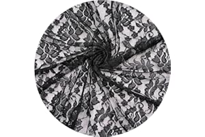 Rilassato 60 Inches Wide Black Lace Fabric, Vintage Lace Fabric (1 Yard, 8178 Black)