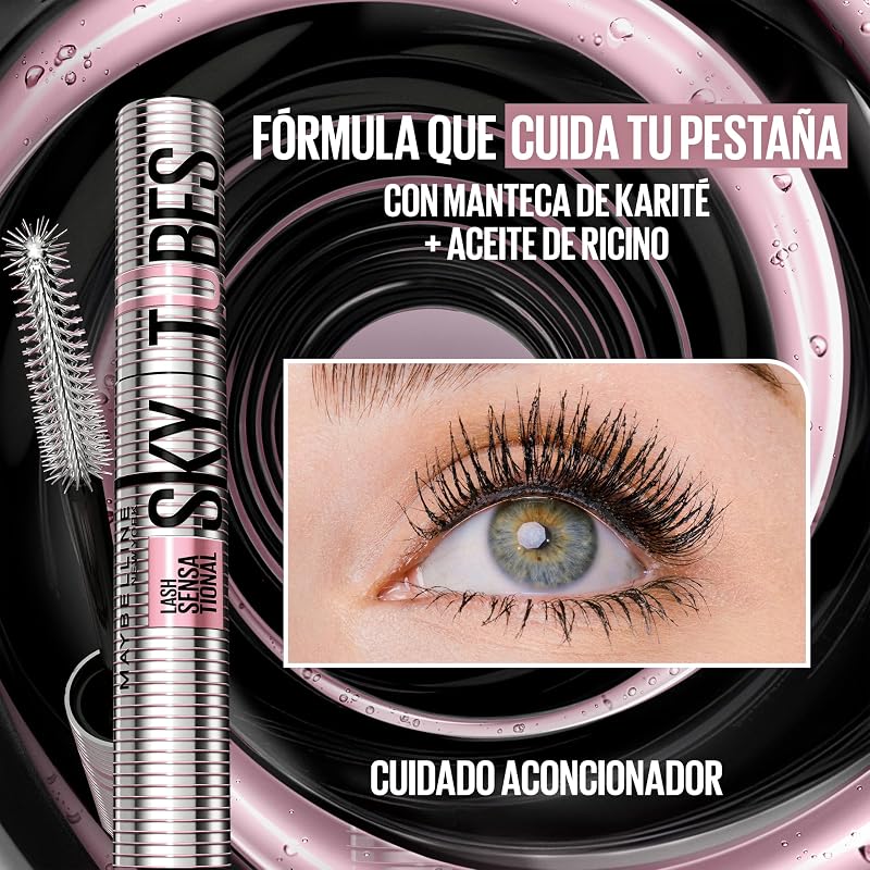 Máscara Sky Tubes Sensational de Pestanas de Pestanas de Nova Iorque, Muito Preta