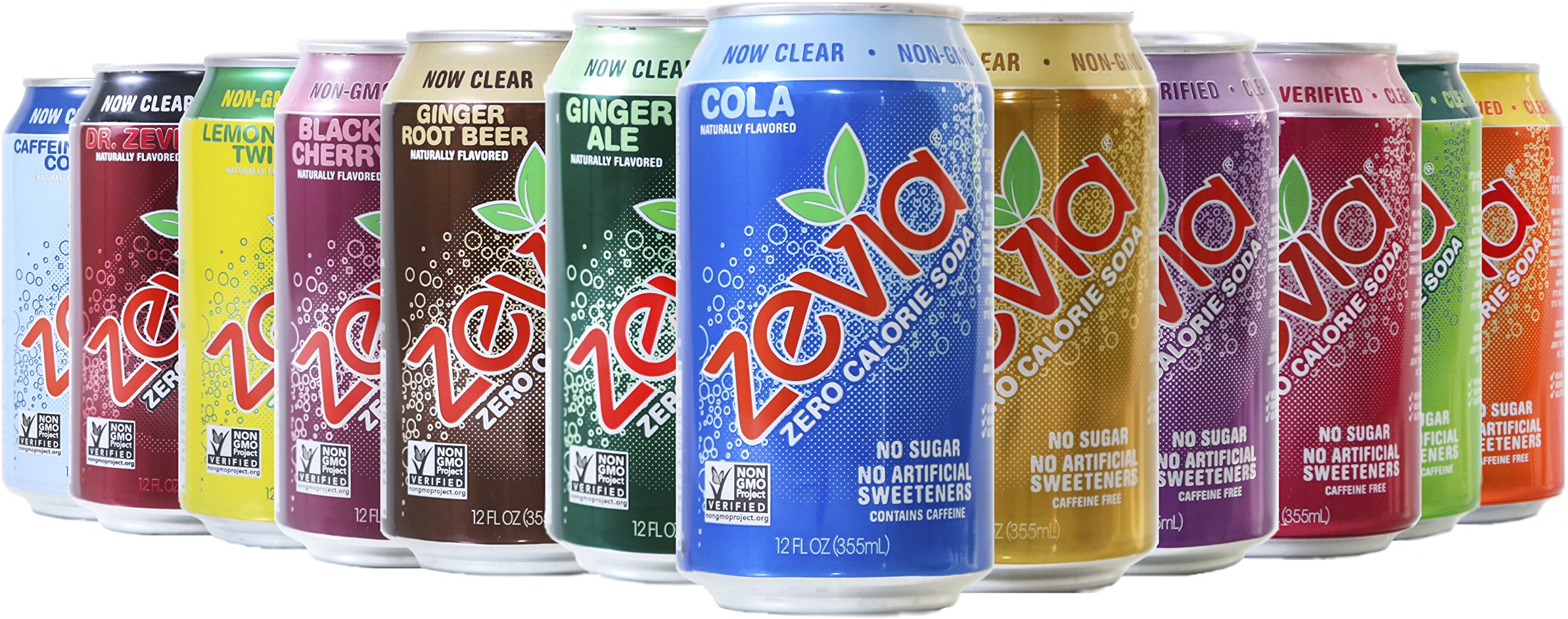 Zevia Zero Calorie Soda Rainbow Variety Pack Naturally Sweetened (Pack