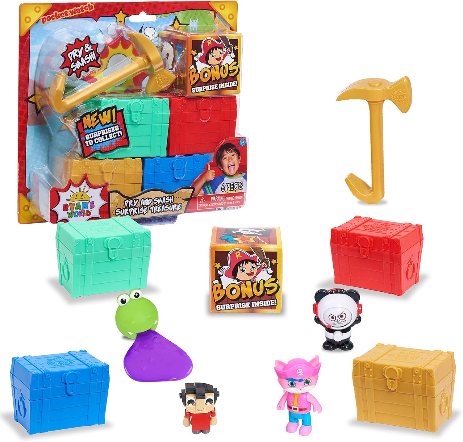 JP Ryan's World JPL79268 Ryan's World Pry & Surprise Pirate Lockers, Multi-color, 21.5x22.9x6.4 cm