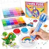Mini Fuse Beads Kit for Adults 14400 PCS -Tiny 2.6mm Beads NOT Standard 5mm | Inclusion 1 Bead Dispenser Pen,48 Colors, 4 Pegboards, 2 Tweezers And so on Fuse bead kit -Bulk Pixel Art Craft