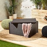 Keter Allibert Arica rattan effect Coffee Table with storage Brown view 5