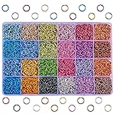 WEWAYSMILE 4800Pcs 24Colors Jump Ring 8mm Aluminum