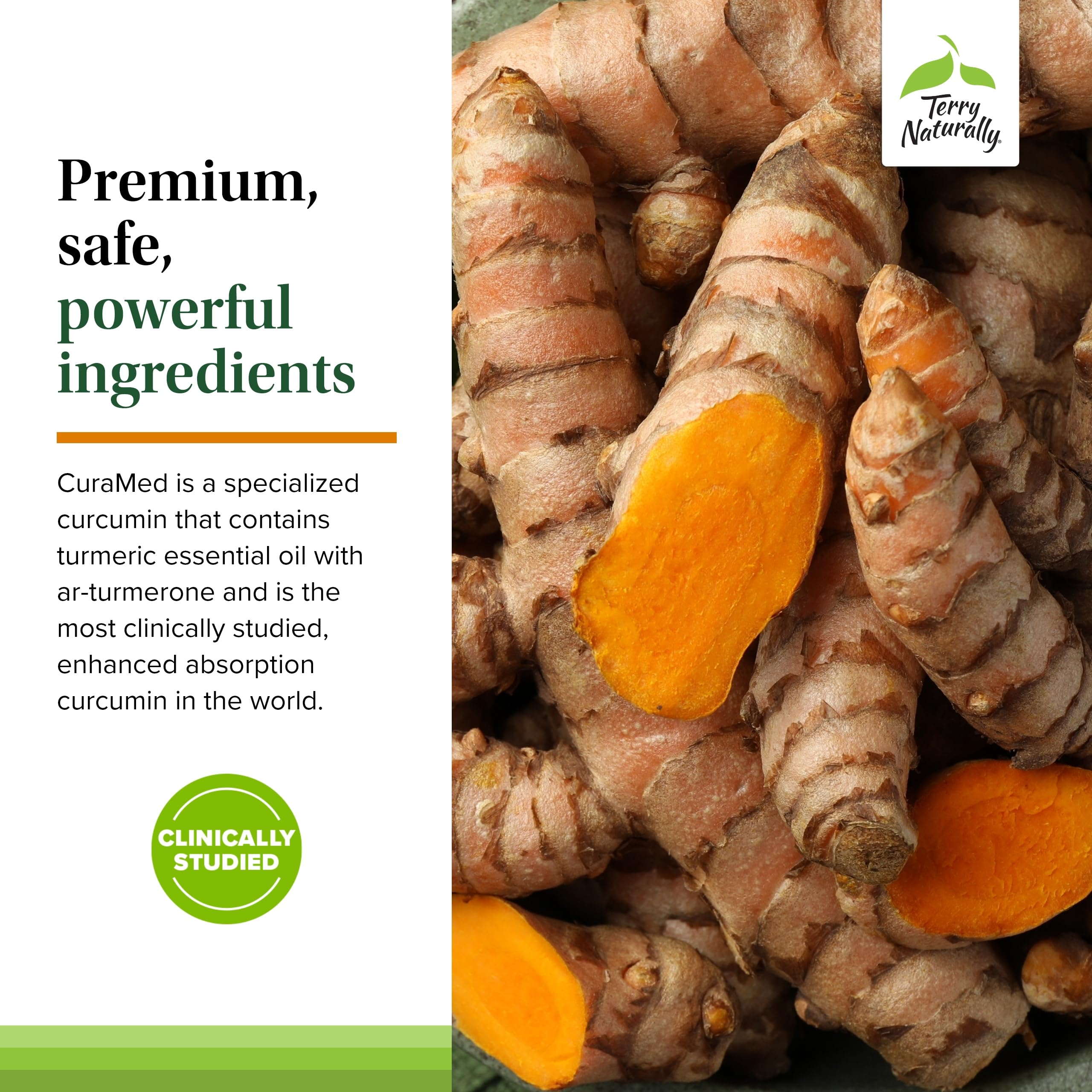 Terry Naturally CuraMed 375mg - Antioxidant Supplement for Brain & Immune Health Support - Dietary Supplement with Curcumin & Turmeric Essential Oil - Herbal Liver Support - 120 Softgels