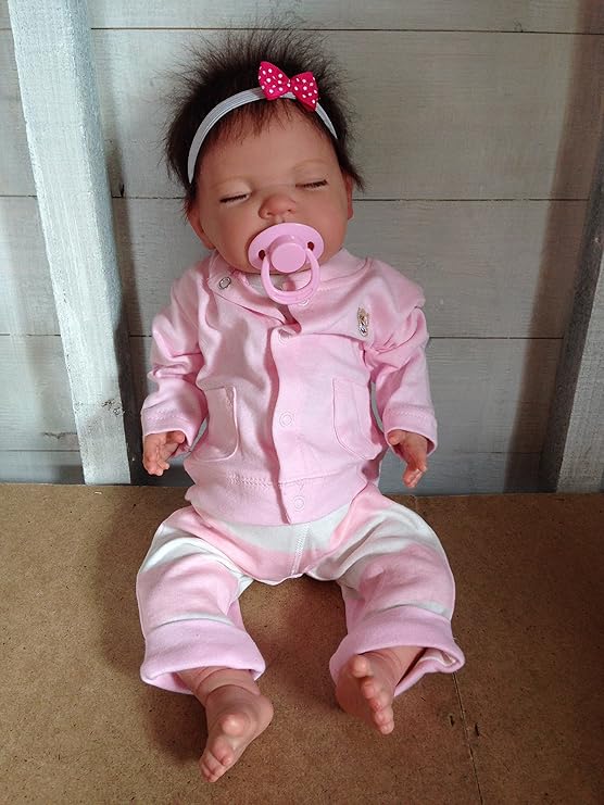 Amazon.es: Reborn Baby Girl Muñeca Penny, Heavy, 20 cm de largo, sus raíces marrón pelo y lazo de pelo y chupete magnético – hecho de Molly: Juguetes y juegos