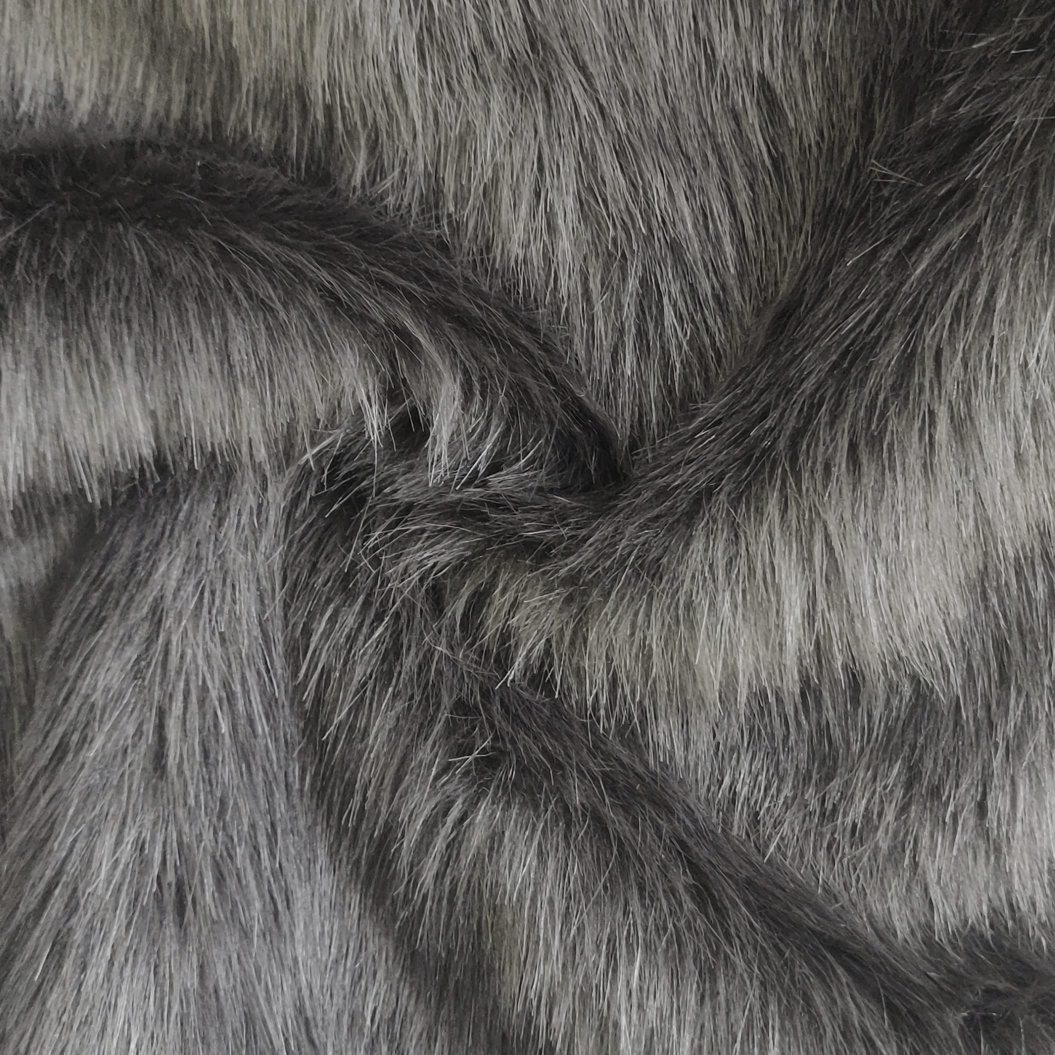 Super Luxury Faux Fur Fabric Material Spiky Grey, 1Mtr 150cm x 100cm