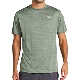 Reebok Men's Small Logo Short Sleeve Crewneck T-Shirt, Standard Fit, Breathable Lightweight Stretch Knit Fabric
