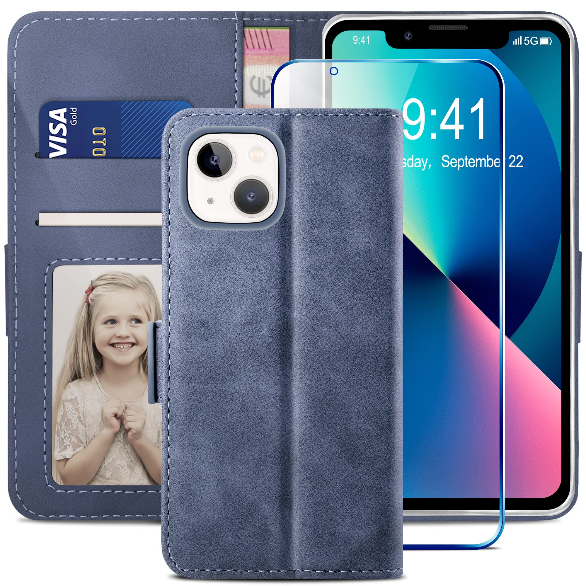 YATWIN Case Compatible for iPhone 13 Light Blue — image 1