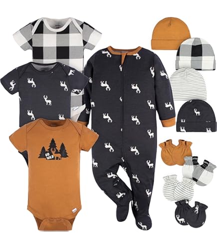 Set Regalo Bimba Gerber 5 Pezzi Taglia Neonato – Completo Con Pigiama E Cappellini