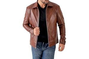 Jild Classic Shirt Collar Leather Jacket Men - John Wick Style Real Lambskin Mens Leather Jacket