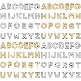 WILLBOND 104 Pcs Full Rhinestone Letter Charms A-Z 8mm Rhinestone Slider Charms for Crafts Alphabet Letter for DIY Jewelry Making