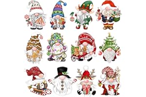 TREWAVE 48 Pcs Christmas Gnome Cutouts Christmas Bulletin Board Decorations Classroom Winter Holiday Cut-Outs Decor Home School Christmas Stickers for Wall Window Blackboard