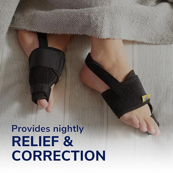 DR. SCHOLL’S BUNION RELIEF & TOE CORRECTOR // MASSAGING GEL BUNION SPLINT & BIG TOE STRAIGHTENER – ORTHOPEDIC BUNION CORRECTOR FOR WOMEN & MEN – BUNION PADS FOR BUNION PAIN RELIEF, 1 SUPPORT SET (LEFT & RIGHT)