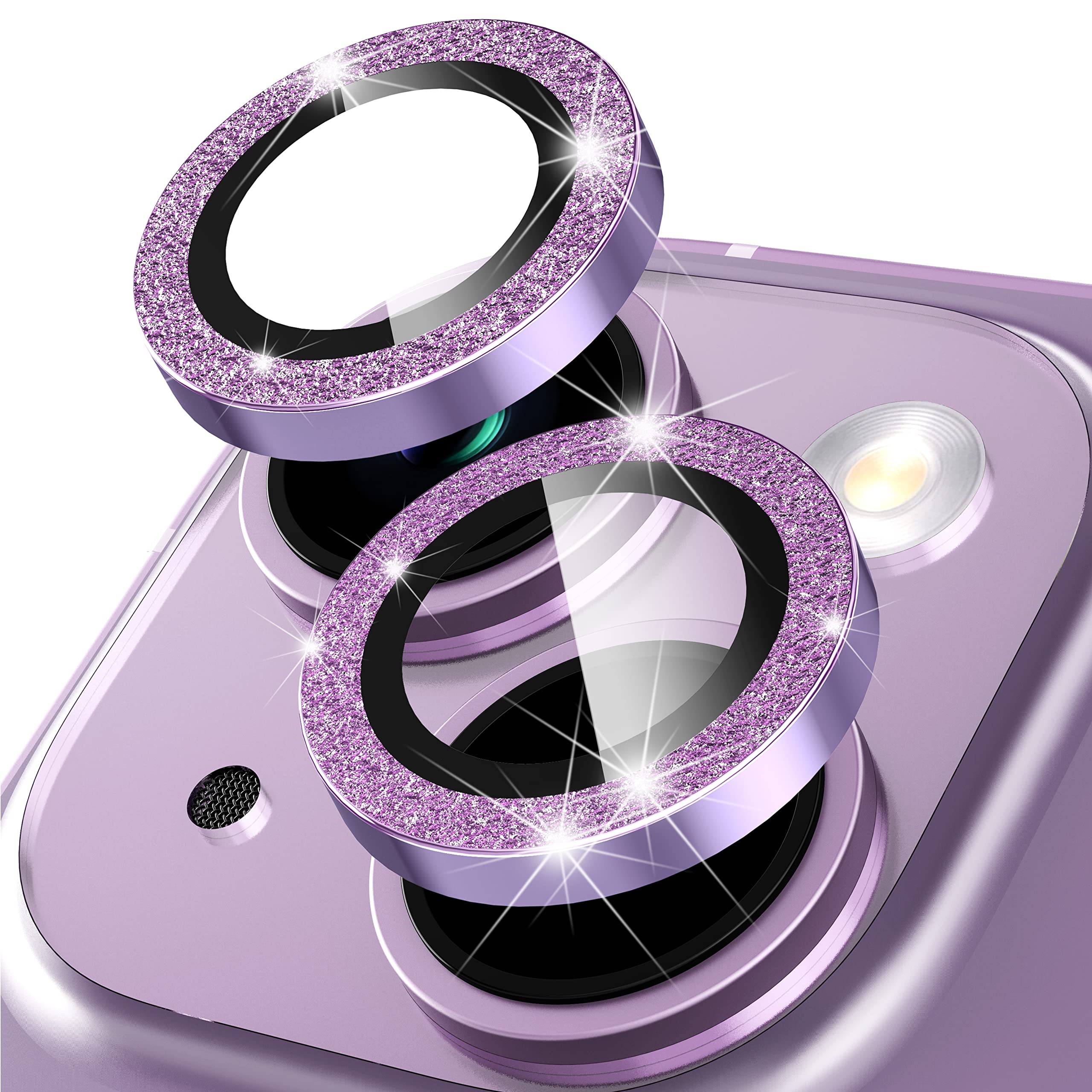 Diruite for iPhone 14/14 Plus Camera Lens Protector,HD 9H Tempered Glass+Aluminum Alloy Camera Screen Protector