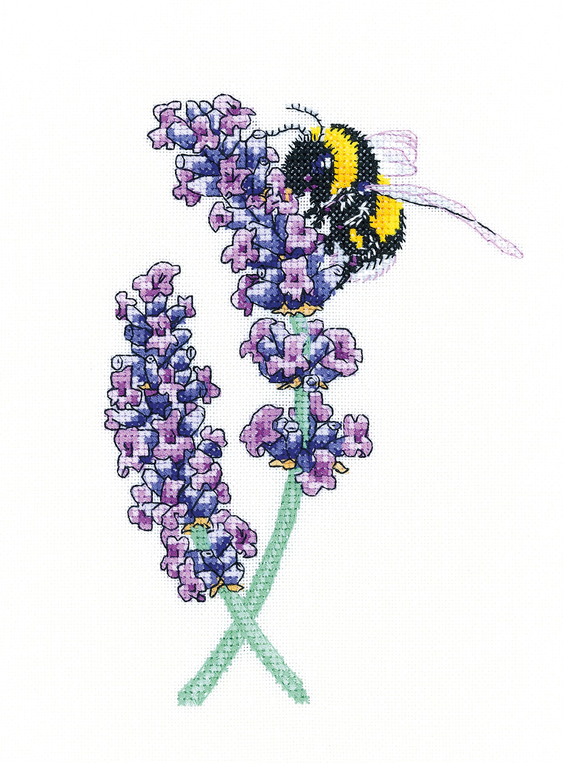 Heritage Crafts Peter Underhill Cross Stitch Kit - Lavender Bee (Aida)