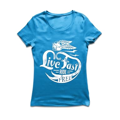 Frauen T Shirt Live Fast Die Free Klassische Bikers