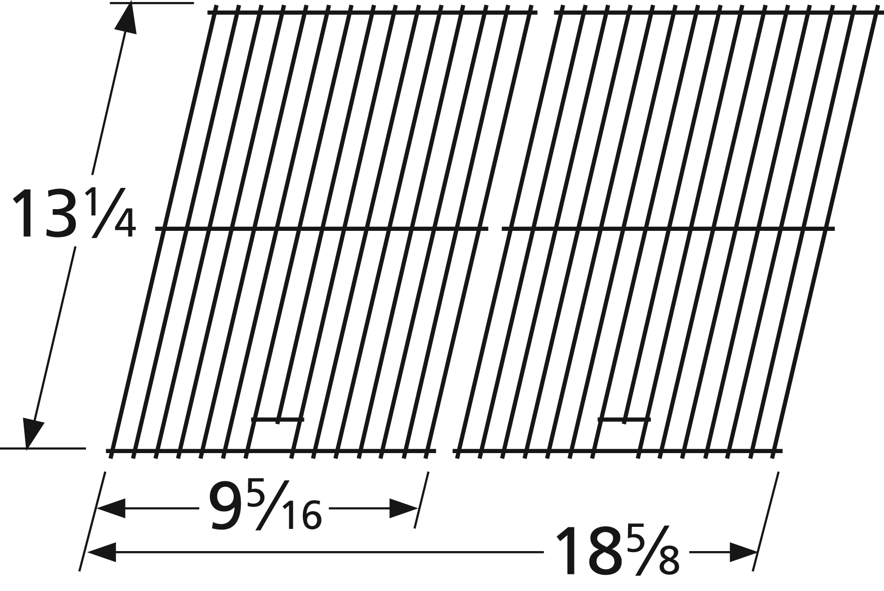 Music City Metals 50022 Porcelain Steel Wire Cooking Grid Replacement for Gas Grill Model Nexgrill 720-0812A, Set of 2