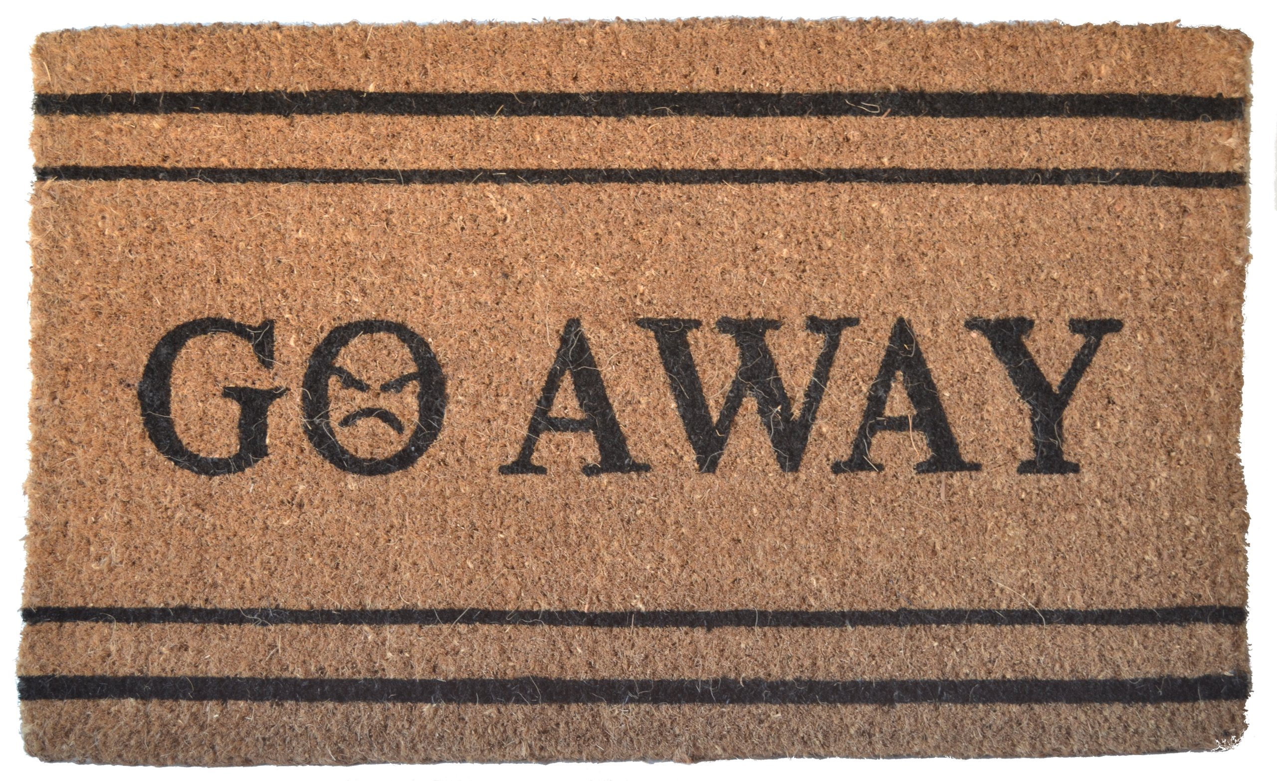 Imports Decor Printed Coir Doormat, Go Away, 18-Inch by 30-Inch