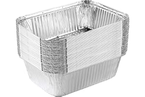 PLASTICPRO Disposable 5 LB Aluminum Takeout Tin Foil Baking Pans 7'' X 10'' X 3'' Inch Bakeware - Cookware Perfect for Baking Cakes,Brownies,Bread, Meatloaf, Lasagna, or Lunchbox, Pack of 20