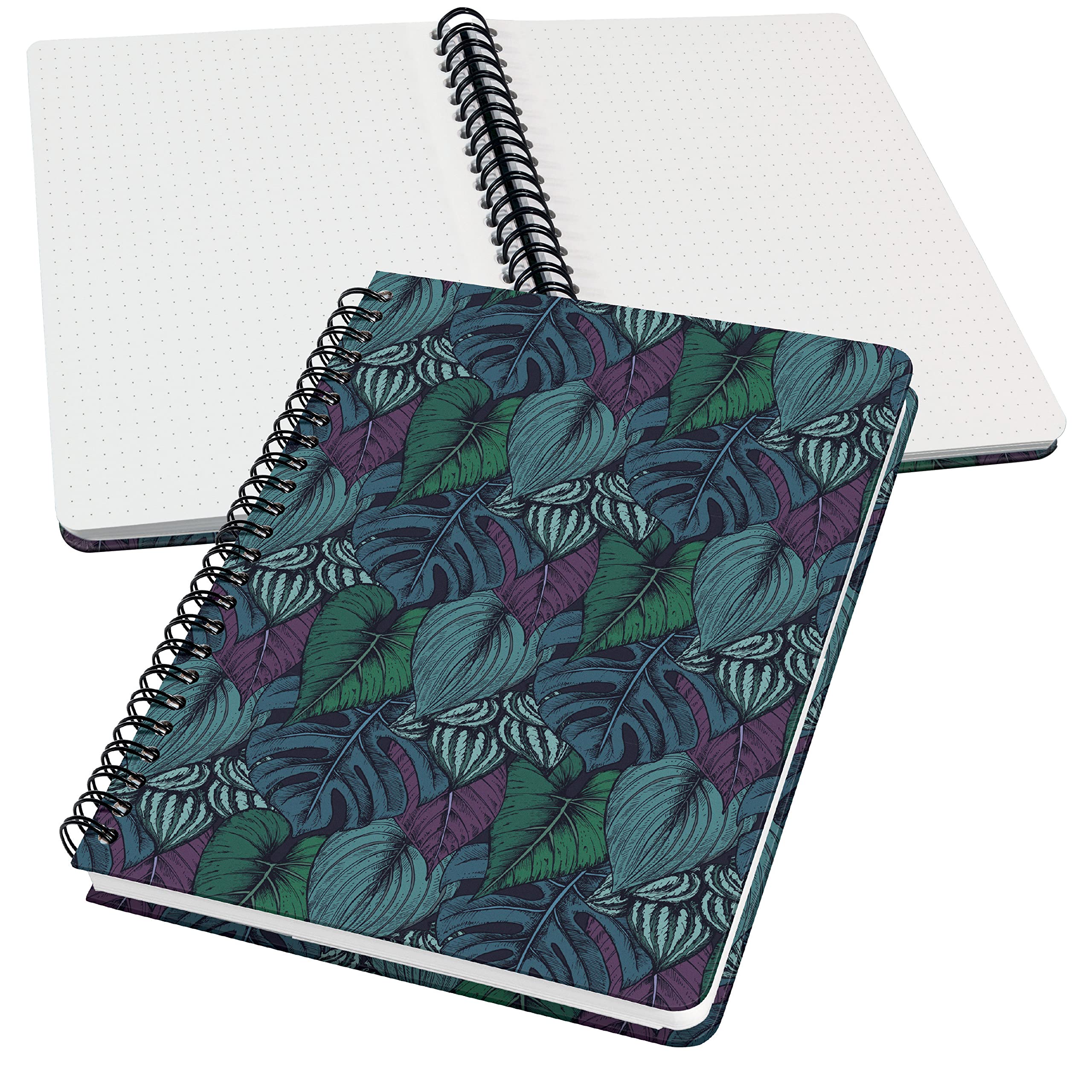 SIGEL JN612 Jolie Spiral notebook, Jungle Dreams, dotted (dot grid), 100 gsm, 16,2 x 21,5 cm, hardcover, 120 pages, purple, Turquoise, Green