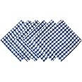 DII Blue Farm Check Oversized Basic Everyday Napkin (Set of 6), 20" x 20"