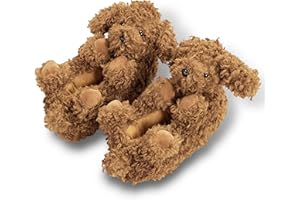 ooohyeah Kids Fuzzy Funny Animal Slippers, Cute Non-Slip Winter Warm House Shoes for Boys & Girls, Shoe Size 1-4