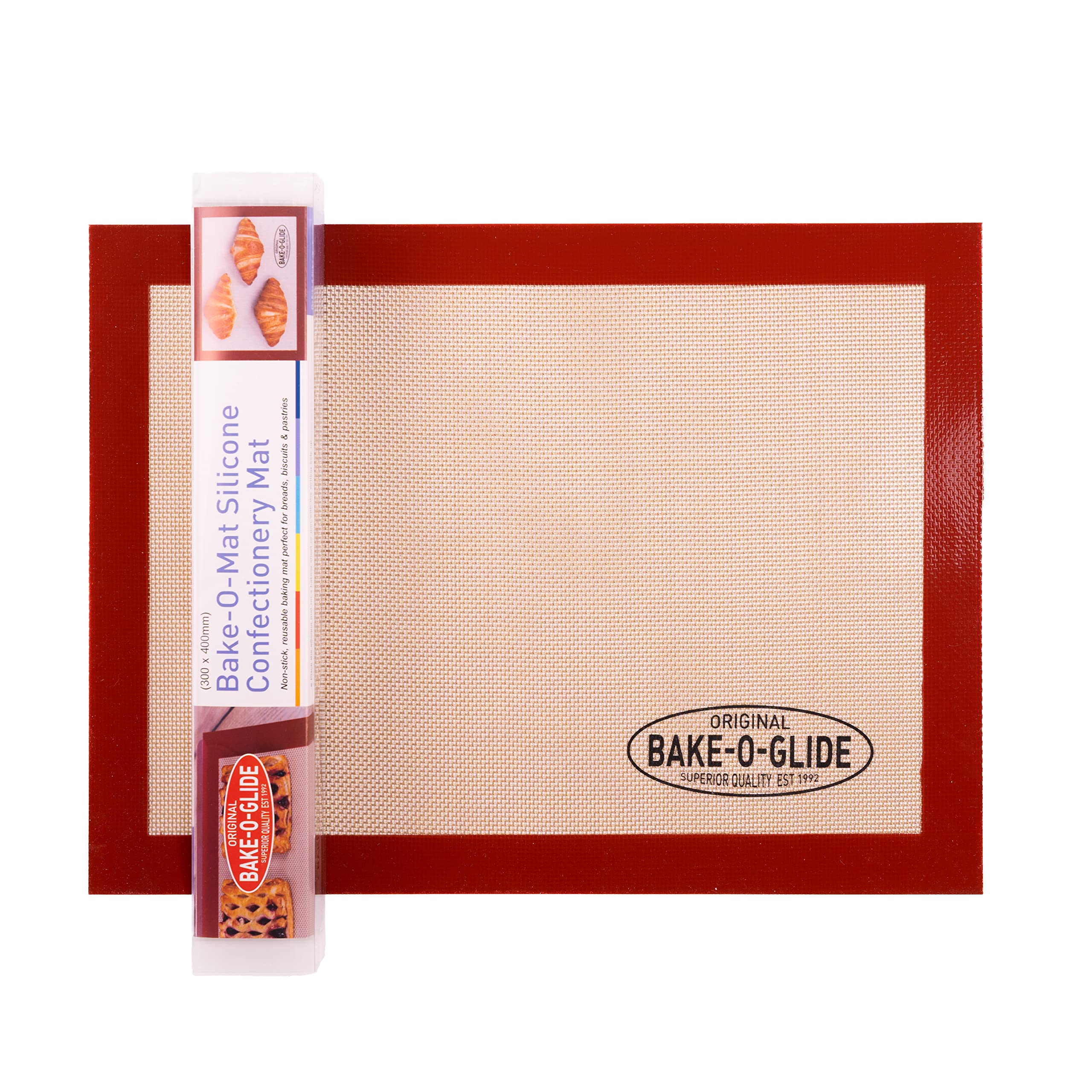 Bake-O-Glide SILBOM Baking Mat, Woven Glass Fabric Coated in Silicone, Brown, 300mm x 400mm