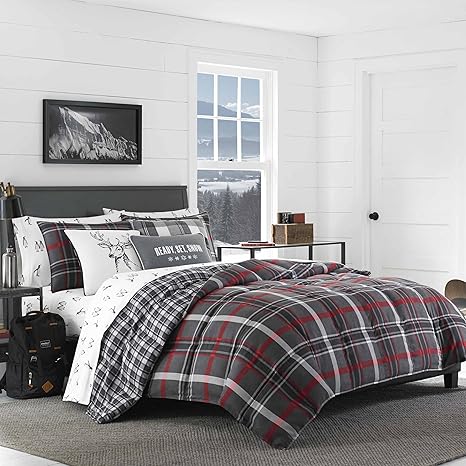 Eddie Bauer Whistler Ridge Comforter Set, Twin, Dark Grey