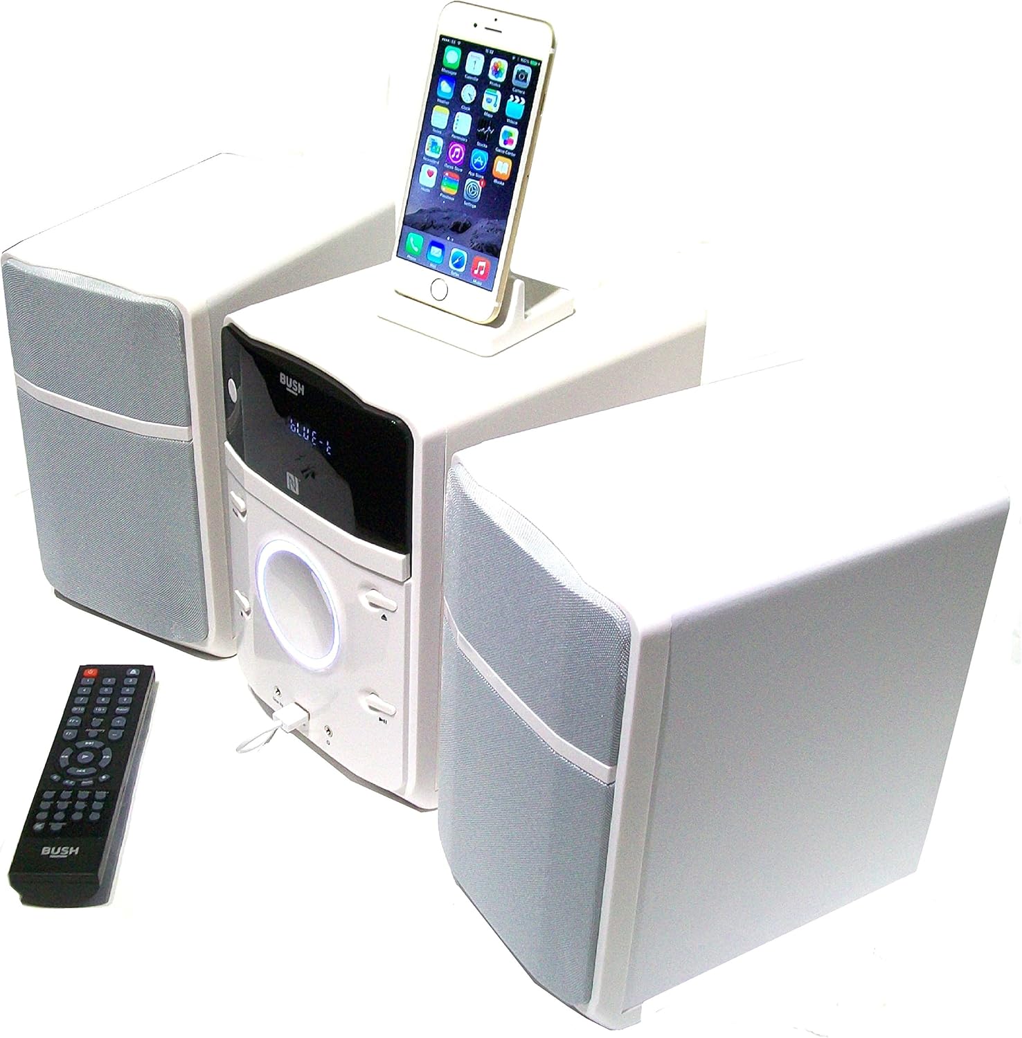 BUSH HiFi (white) Micro System with Bluetooth, FM Radio, CD Player