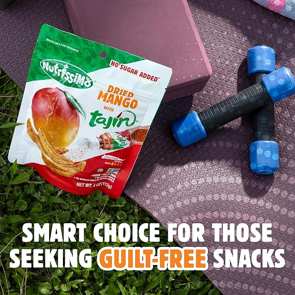 NUTRISSIMO DRIED MANGO WITH TAJIN, GLUTEN-FREE DRIED FRUIT SNACKS, 4OZ (PACK OF 1)
