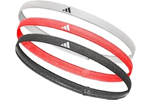 Adidas Hairbands - Non-Slip Workout Headbands for Women and Men, Lycra Construction, Pack of 3, One-Size-Fits-All, for Fitnes