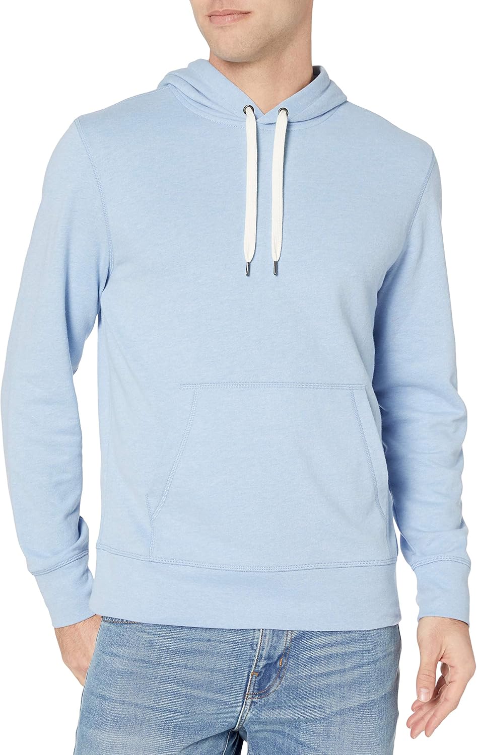  Essentials Men's Lightweight French Terry Hooded Sweatshirt: Clothing